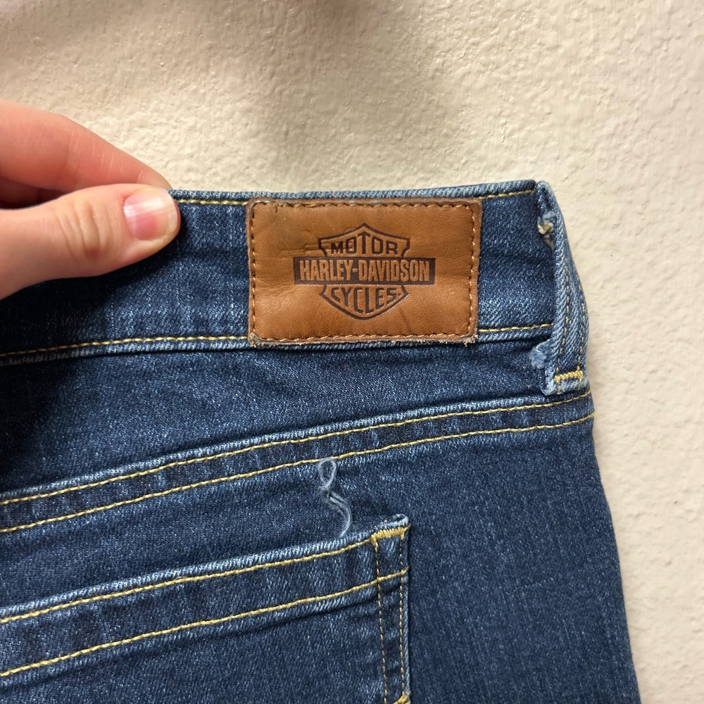 Women’s Harley-Davidson Dark Blue Straight Leg Jeans Size 14/32 - Picture 6 of 9